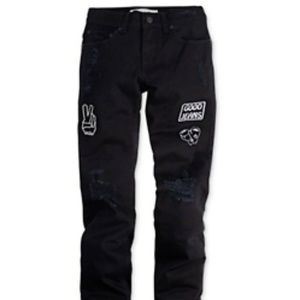 Levis 511 Slim-Fit Patched Jeans Black Stretch